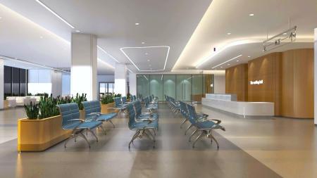 Hospital hall with reception 3ds max vray interior