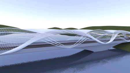 Bridge 3ds max vray exterior scene model 0012