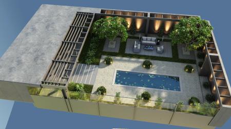 Courtyard 3ds max vray exterior scene model 0041