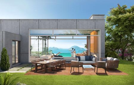 Modern Courtyard Villa Landscape Courtyard Sea vie