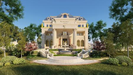 Villa 3ds max vray exterior scene model 0049