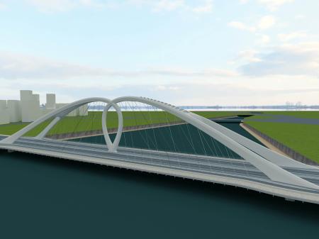 Bridge 3ds max vray exterior scene model 0007