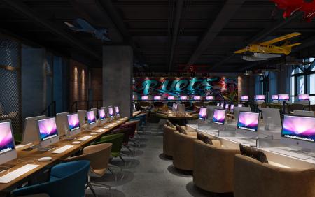 Internet Cafe 3ds max vray interior scene model 01